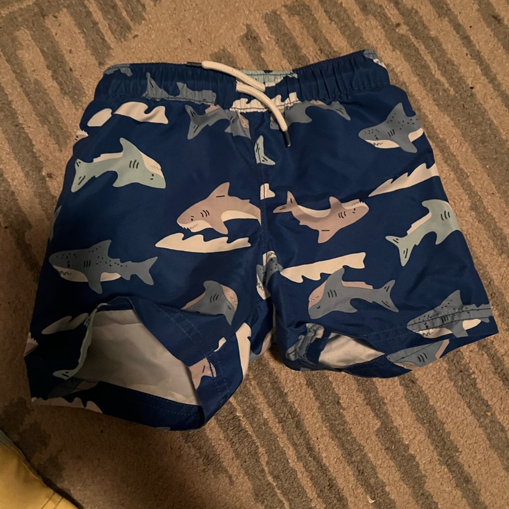 Old Navy Blue Shark Print Swim Trunks